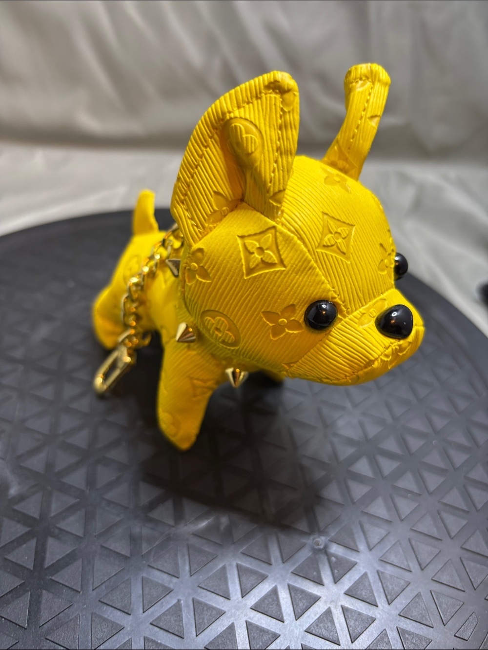 Designer Yellow Dog Keychain Plush Accessory